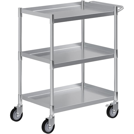 Amgood Utility Cart, Stainless Steel, 3 Shelves Shelves, 24" L, 15" W CART-TUC-1524-Z